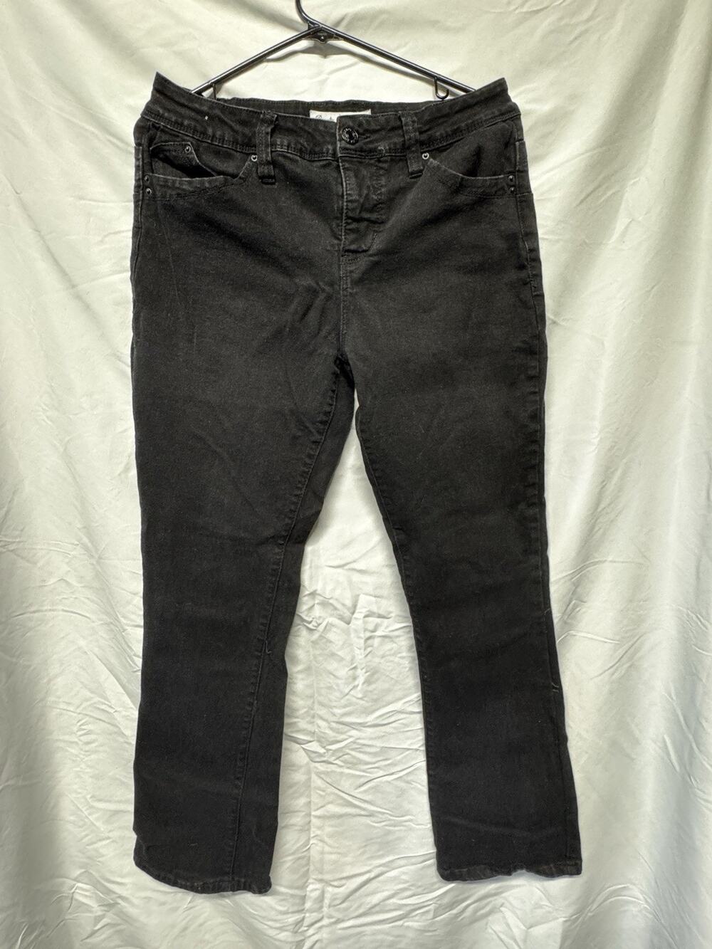 Royalty For Me Jeans Womens 12 Black Bootcut Stretch Denim Plus Mid Rise Black